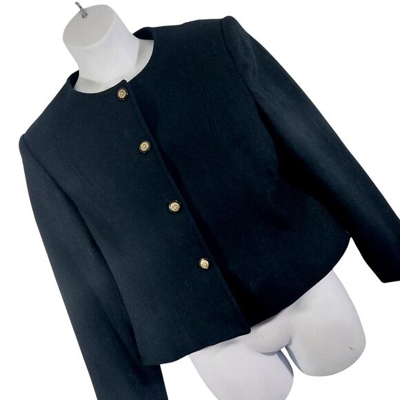 WORTHINGTON! STUNNING BLACK 100% FINE WOOL BOXY CLASSIC JACKET, BLAZER! SZ 18 - Picture 10 of 10